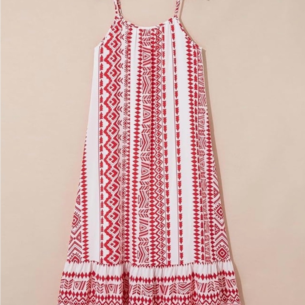Dokotoo Boho Red & White Maxi Dress - Picture 4 of 11